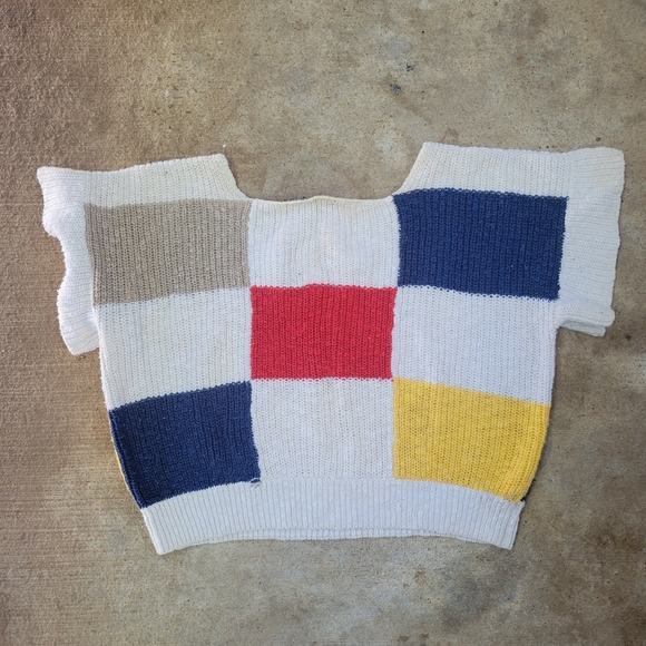 Liz Claiborne 80s Sweater Top. Colorblock size Large - Picture 5 of 5